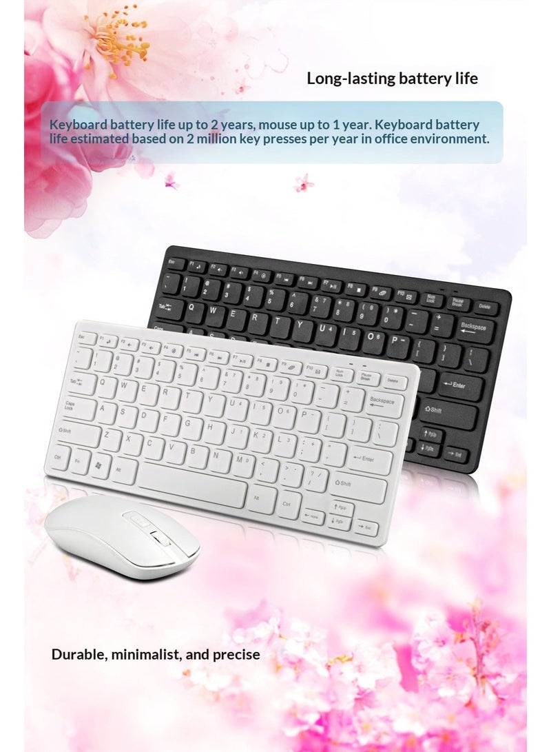 مجموعة كومبو لوحة مفاتيح وماوس لاسلكية، ماوس لليد اليمنى، USB لاسلكي 2.4 جيجا هرتز، متوافق مع الكمبيوتر الشخصي والكمبيوتر المحمول، أبيض - Image 4